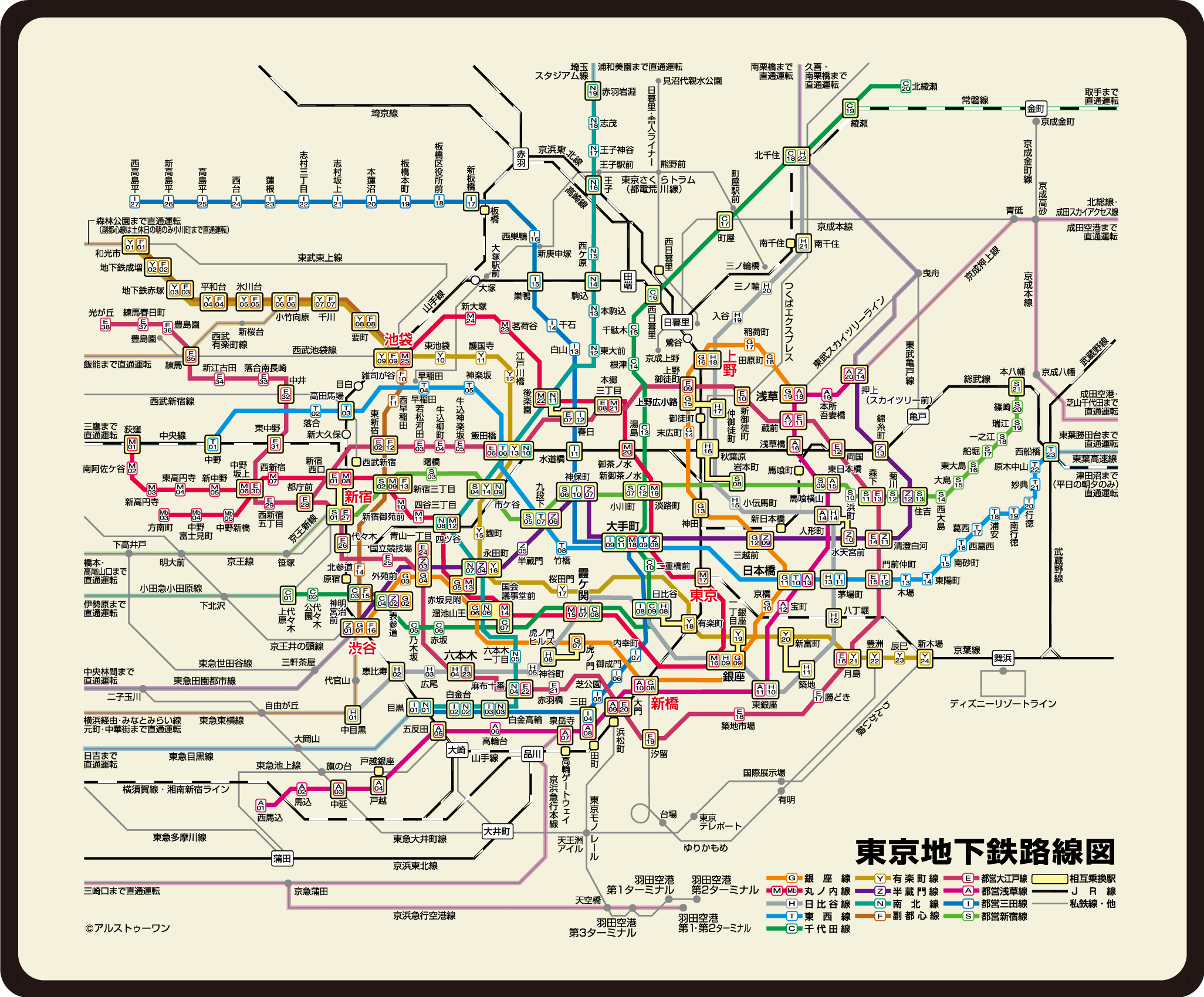 東京地下鉄路線図